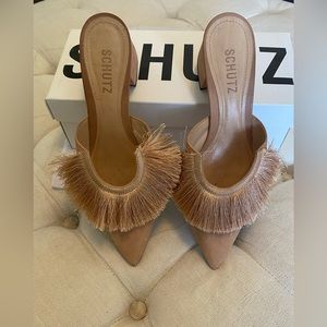 Schutz Annalee tassel block heel